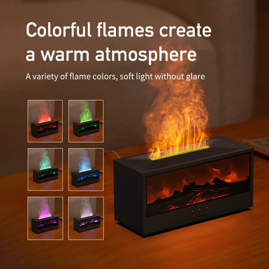 Dynamic Flame Fireplace Air Humidifier & Essential Oil Diffuser