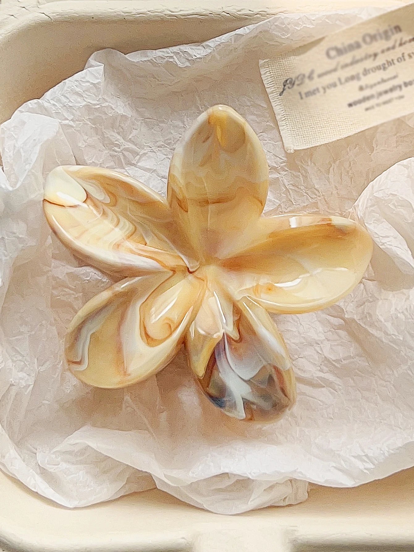 2 Pcs Marble Flower Hair Claw Clips – Cute Beach Hair Accessories