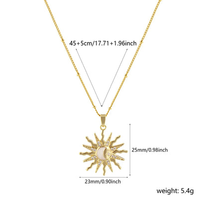 18K Gold Plated Galaxy Enamel Pendant Necklace – CZ Curb Chain