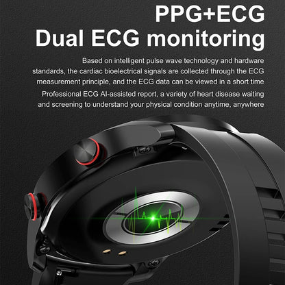 ساعة ذكية مزودة بتقنية بلوتوث ECG+PPG مع مراقبة المكالمات والصحة