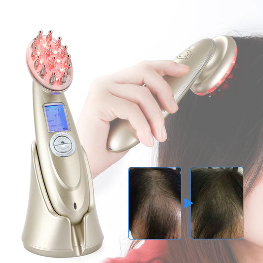 EMS Electric Scalp Massager – LED Hair Growth & Anti-Hair Loss Comb