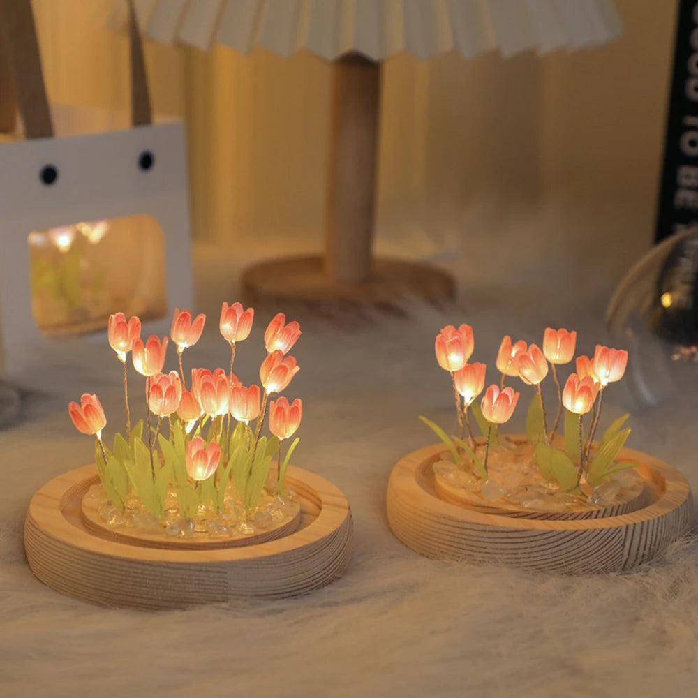 DIY Tulip LED Night Light – Battery Operated Flower Table Lamp