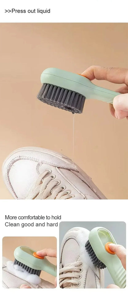 Multifunction Shoe Cleaning Brush with Soap Dispenser & Hook
