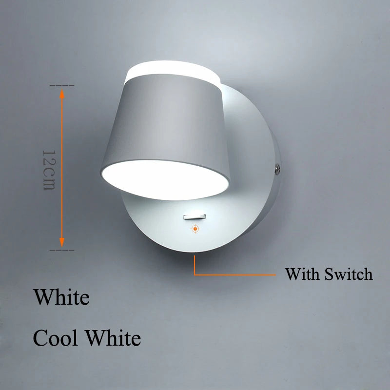 Indoor 8W LED Rotating Wall Light – Ceiling Mounted Reading Lamp