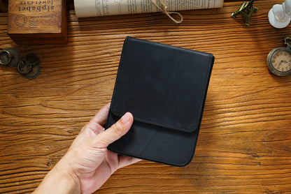 Vintage Genuine Leather Pen Pouch – 6-Slot Removable Tray Case