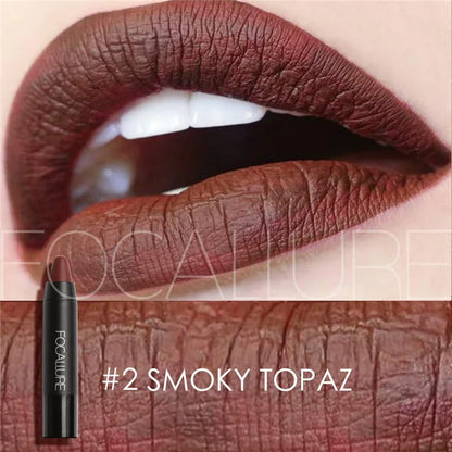 Focallure Waterproof Matte Lipstick – 19 Colors, Soft Texture