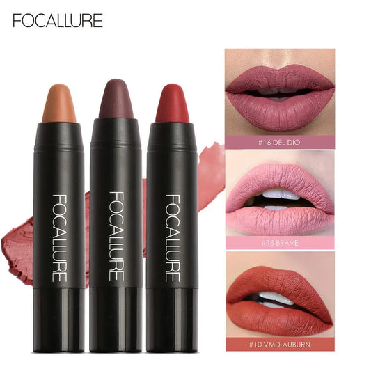 Focallure Waterproof Matte Lipstick – 19 Colors, Soft Texture