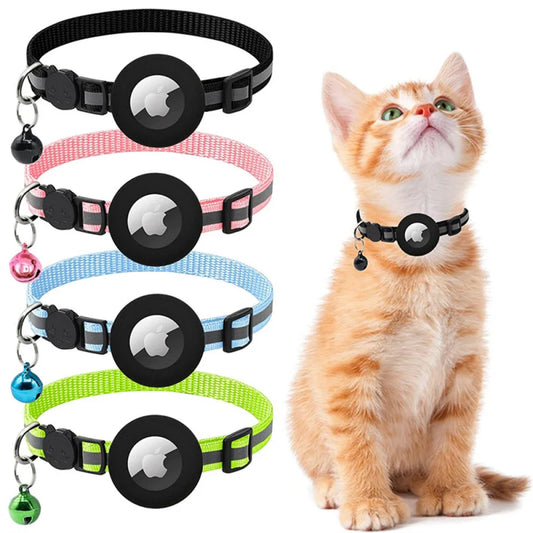Reflective AirTag Pet Collar – Silicone, Anti-Loss (No Tracker)