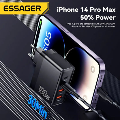 100W GaN USB-C Charger – PD & QC Fast Charging Adapter