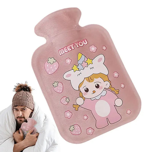Plush Hot Water Bottle – Soft Portable Bed & Foot Warmer
