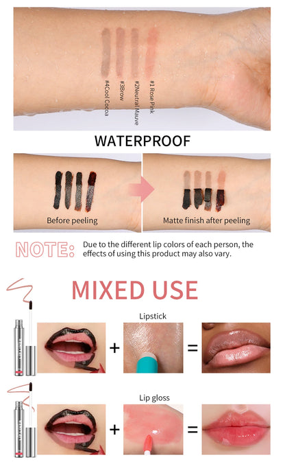 Peel-Off Lip Tint – Waterproof Matte Lip Stain & Contour Liner