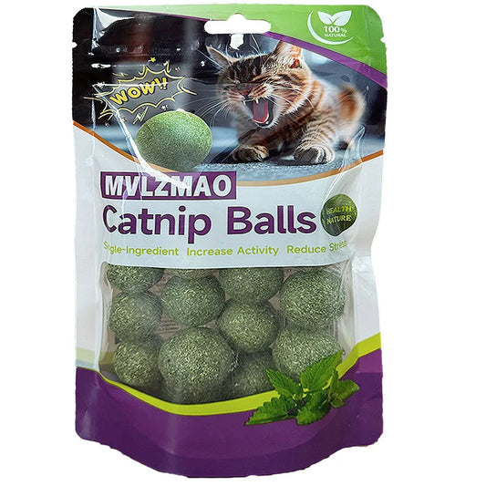 Mint Edible Catnip Ball for Cats –Healthy Chasing & Teeth Cleaning Toy