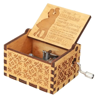 Wooden Hand Crank Music Box
