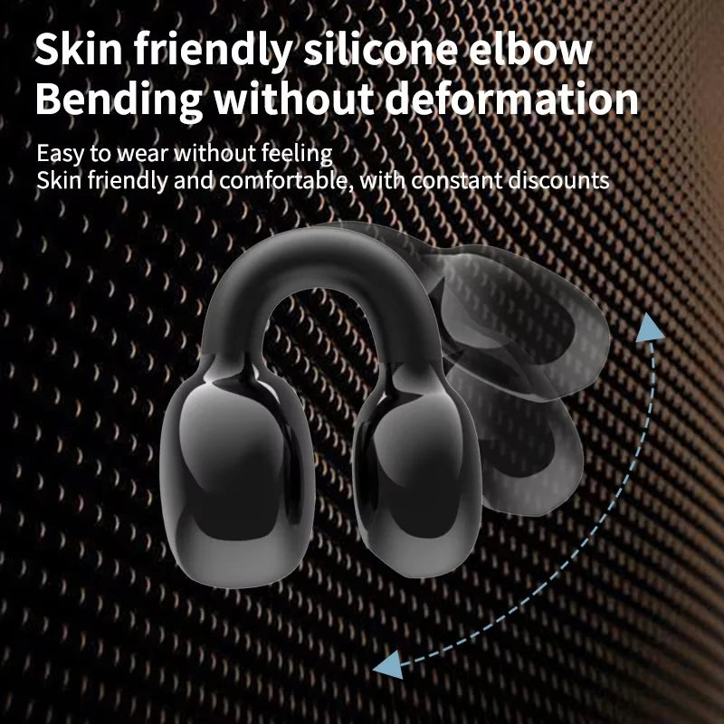 Single Ear Bone Conduction Bluetooth Earphone Clip Noise Cancelling