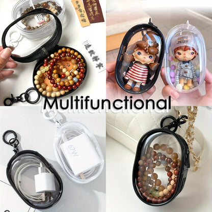Portable Mini Clear Zipper Bag - Organizer for Earphones & Chargers