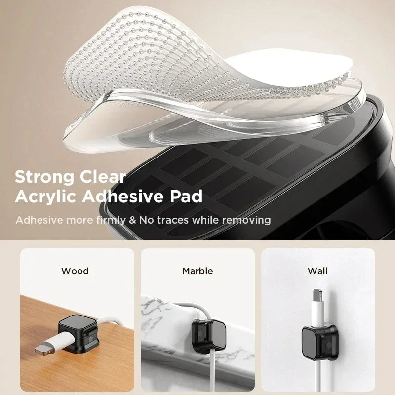 Magnetic Cable Clips – Adhesive Cord Organizer for Desk & Home