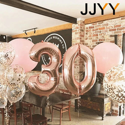 32" Foil Number Balloons 0–9 – Birthday & Party Decorations