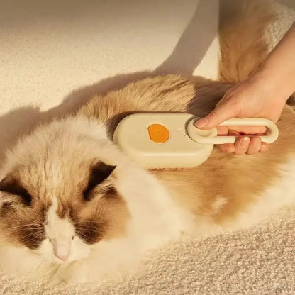3-in-1 Pet Steam Brush – Grooming, Massage & Hair Removal Tool