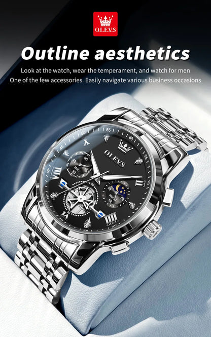 Cartmela 2856 Men’s Quartz Watch – Skeleton Flywheel Chronograph