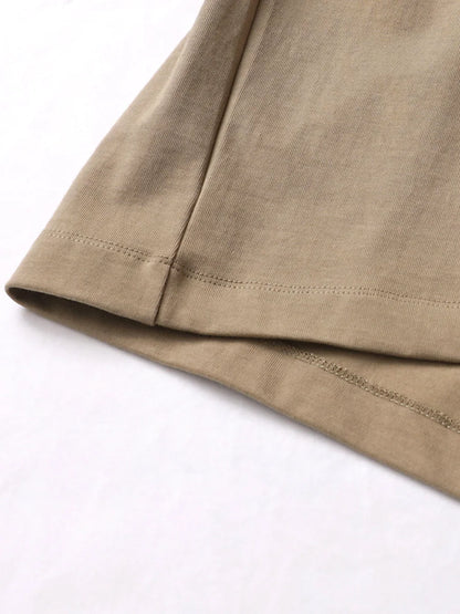 Oversized Heavy Cotton T-Shirt Men Solid Color Drop Shoulder Loose Fit