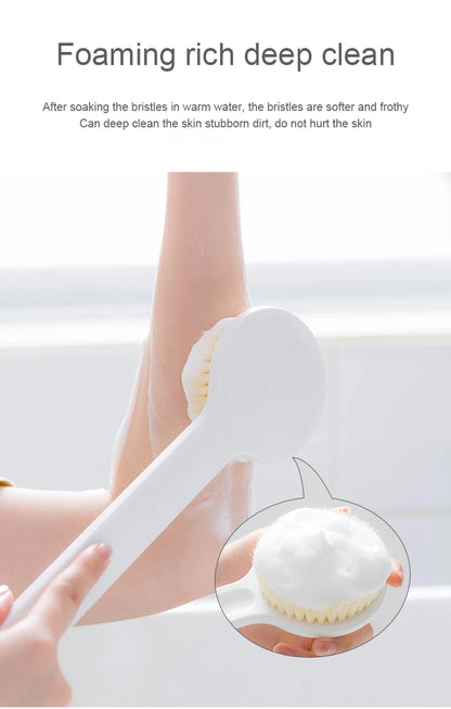 Bath Brush with Long Handle – Soft Bristles for Body Scrub
