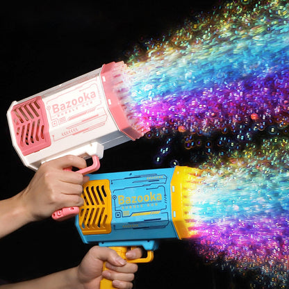 69-Hole Rocket Bubble Gun with Lights – Automatic Bubble Blower for Kids