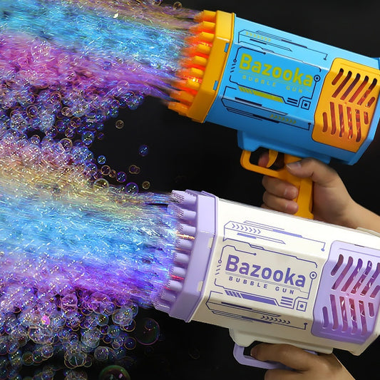 69-Hole Rocket Bubble Gun with Lights – Automatic Bubble Blower for Kids