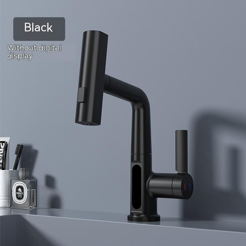 Intelligent Digital Display Pull-Out Basin Faucet – Rotating & Temperature Display