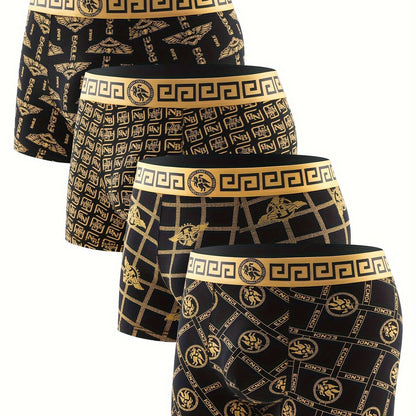 Set of 4 Men’s Boxer Shorts – Breathable Mid-Rise Underwear