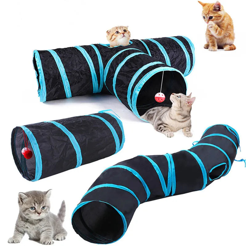 Folded cat tunnel for easy storage
