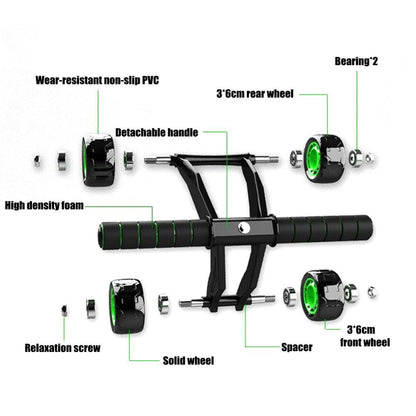 Fun Core Strengthening Sports Toy - Four-Wheeled Abdominal Roller

