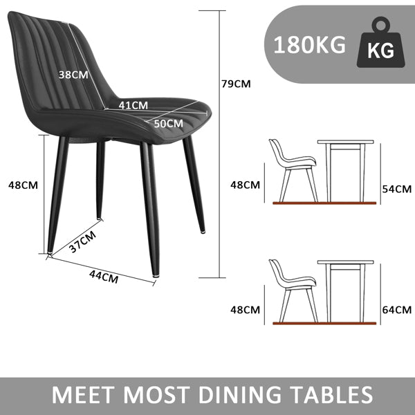 Scandinavian Faux Leather Dining Chair Set