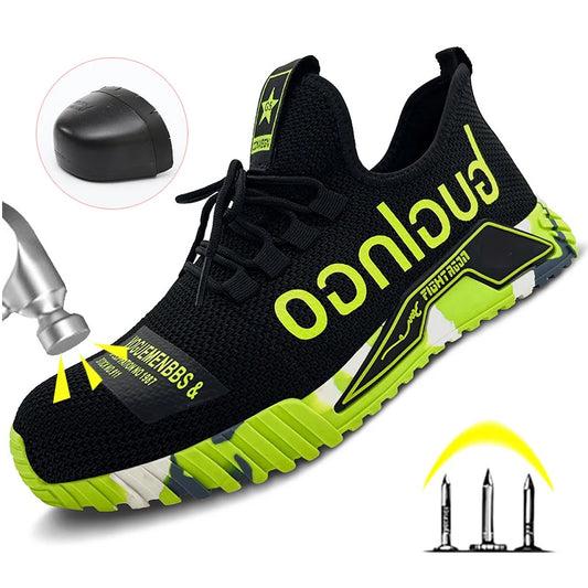  Lightweight steel toe safety shoes for men with breathable mesh upper