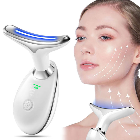 Front view of the neck beauty device showing sleek design and ergonomic shape