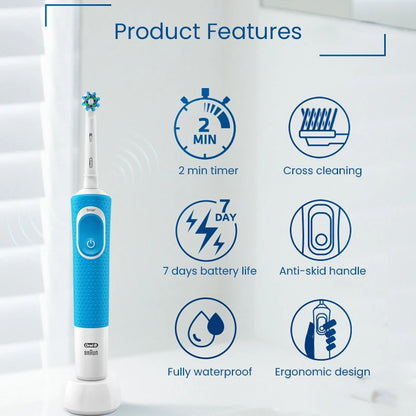 Oral-B D100 electric toothbrush with brush head and inductive charger