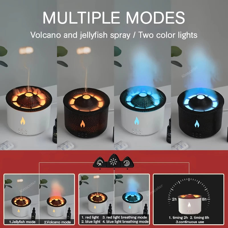 Romantic home decor with volcanic flame diffuser

