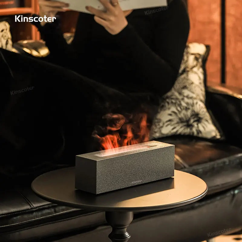 Ultrasonic cool mist humidifier with flickering flame LED lights