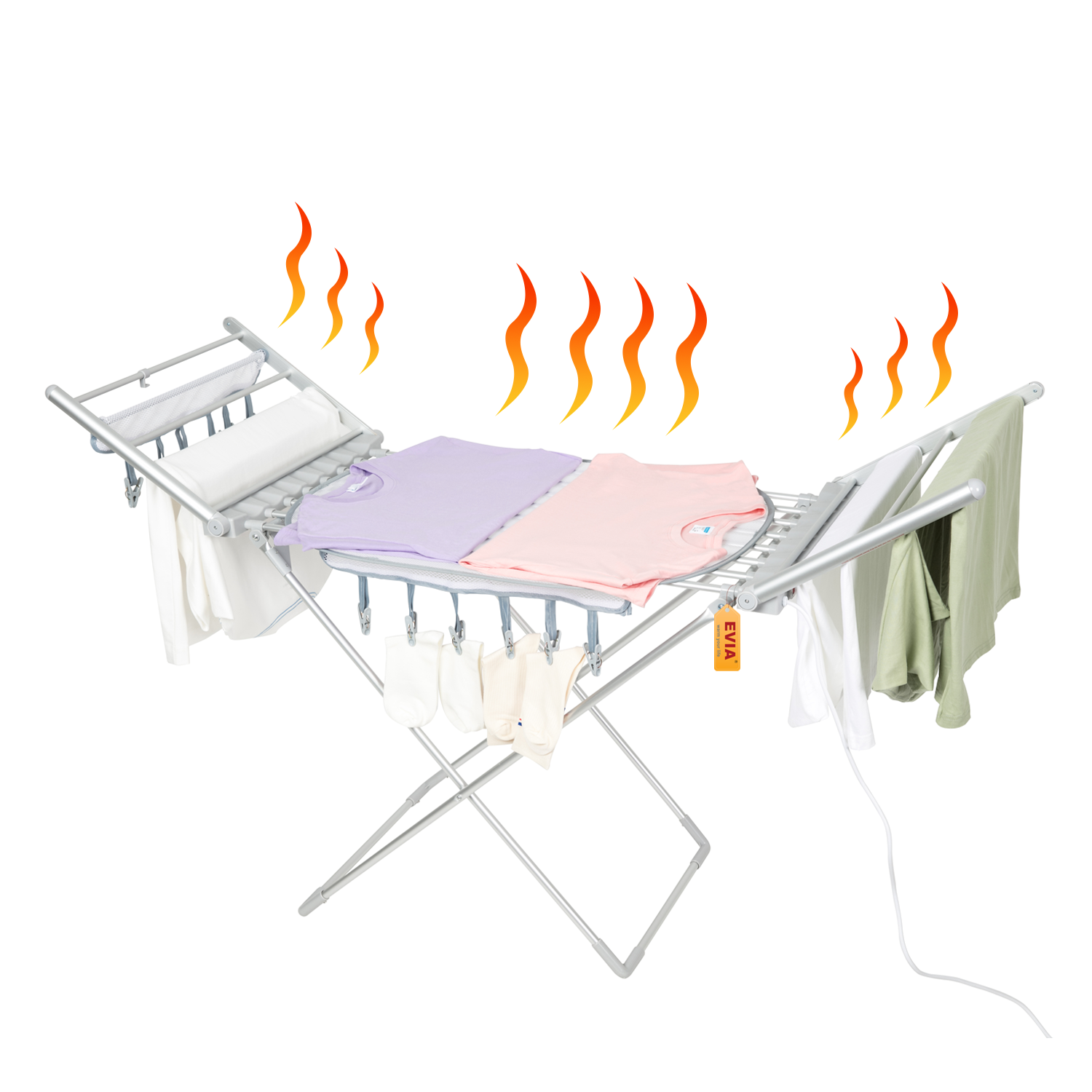 EVIA EV-230 Hot Selling Home Electric Heated Drying Rack Folding Portable Clothes Dryer